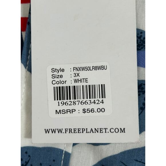 Free Planet Men’s Shirt Size 3X American Flag Stars Stripes Button Down Cotton - Picture 9 of 12